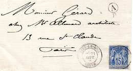 Yonne - LAC Affr N° 90 Obl Tàd Type 18 Lucy-le-Bois + Boite Rurale A (localisée = Joux-la-Ville) - 1849-1876: Klassieke Periode