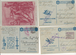 Seconda Guerra Mondiale  LOTTO DI 4 FRANCHIGIE MILITARI CON MOTTI ILLUSTRATI - Military Mail (PM)