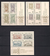 Gréce Griekenland Greece 1996 Yvertn° Bloc 13-15 *** MNH  100 Jaar Centenaire Des Jeux Olympiques Modernes - Blocks & Sheetlets