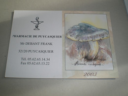 Calendrier De Poche 2003, Champignons (publicitaire, Mini, Petit) - Klein Formaat: 2001-...