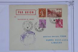 AU11 FRANCE  BELLE LETTRE 1938 PERPIGNAN POUR LIMOGES +AFFRANCH. PLAISANT - 1960-.... Storia Postale