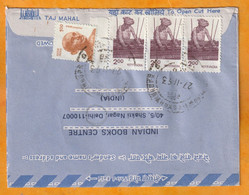 1993 - Entier Poste Intérieure Annulé, Avec Mention Air Mail De DELHI Vers Toulouse, France - Affrt 7 Dont Gandhi - Poste Aérienne