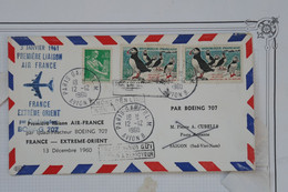 AU11 FRANCE  BELLE LETTRE  1961 IERE LIAISON AIR FRANCE POUR SAIGON + AFFRANCH. PLAISANT - 1960-.... Lettres & Documents