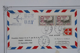 AU11 FRANCE  BELLE LETTRE  1960 IERE LIAISON AIR FRANCE PARIS DOUALA  + AFFRANCH. PLAISANT - 1960-.... Brieven & Documenten