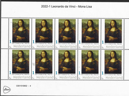 Nederland  2022-1 Leonardo Da Vinci  Mona Lisa  Sheetlet     Postfris/mnh/neuf - Unused Stamps