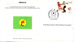 Zaire. Enveloppe FDC. Coupe Du Monde De Football Espana 82. Jaunie Au Verso - 1980-1989