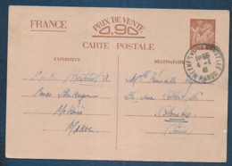 Entier Iris  De MEKNES  Maroc Pour La France - Postales Tipos Y (antes De 1995)