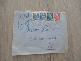 Lettre France Pneumatique Paris IX Bel Affranchissement Tricolore Sur 4 TP Gandon 1947 - Storia Postale