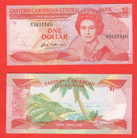 Caraibi GRENADA One Dollar 1985 - 1988  East Caribbean States Caribe Queen Elizabeth II°  UNC FDS - East Carribeans