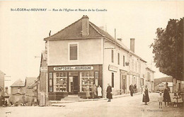 71 SAINT LEGER SOUS BEUVRAY - Rue De L'Eglise Et Route De La Commelle - Magasin Comptoir De La Bourgogne - Sonstige & Ohne Zuordnung