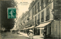 Quimper * Le Boulevard De L'odet , Vu De L'évêché * Commerces Magasins - Quimper