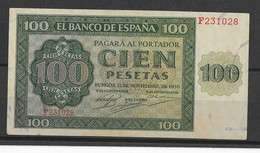 ESPAÑA. EDIFIL 421a 100 PTAS 21 NOVIEMBRE 1936 SERIE F CONSERVACIÓN EBC - 100 Peseten