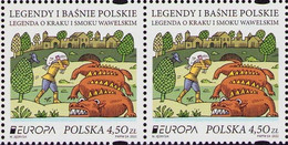 Poland 2022 / Europa -  Polish Legends And Fairy Tales, Wawel Dragon And Shoemaker, Cracow, Krakow, Krak / Pair MNH** - 2022
