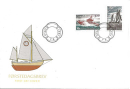 Norge Norway Norwegen 1991 100 Years Society For The Salvation Of Shipwrecked (NSSR). Mi 1066-1067, FDC - Covers & Documents