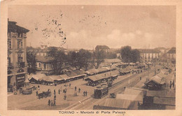 011453 "TORINO - MERCATO PORTA PALAZZO - PIAZZA DELLA REPUBBLICA" ANIMATA, MERCATO, TRAMWAY. CART SPED 1923 - Places & Squares