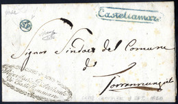 Cover 1858, Lettera Da Castellamare Il 9.9 Per Torrannunziata, Sul Recto Ditale S.F. Verde, Annullo Delle Stazioni Sul P - Naples