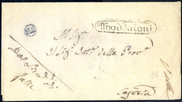 Cover 1858, Lettera Franchigia Da Maddaloni Per Caserta, Sul Recto Ditale S.F. Nero, Annullo Delle Stazioni Sul Percorso - Napoli