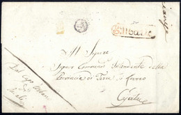 Cover 1858, Lettera Franchigia Da S.Maria Per Caserta, Sul Recto Ditale S.F. Nero, Annullo Delle Stazioni Sul Percorso F - Naples