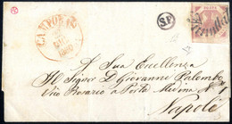 Cover 1860, Lettera Da Campobasso Il 22.10 Per Napoli Affrancata Con 2 Gr. Rosa Chiaro Bollo A Svolazzo "ANNULLATO", Tip - Napoli