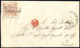 Cover 1860, Lettera Da Ariano Il 15.2 Per Napoli Affrancata Con 2 Gr. Rosa Brunastro, Bollo "ANNULLATO", Sul Recto Dital - Napels