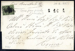 Cover 1857, Lettera Da Frascati Il 10.1 Per Roma Affrancata Con 2 B. Verde Oliva Annullato Con Cerchio Piccolo Pieno (Mu - Papal States