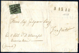 Cover 1857/58, 4 Lettere Da Roma Per Frascati Affrancate Per 2 B., Tutte Con Timbri Del Sevizio Postale Privato Roma-Fra - Kerkelijke Staten