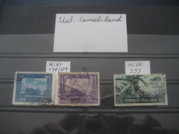 Italien 1932- Ital. Somaliland, Freimarken Landesmotive, MiNr. 178,179 Und 233 Gebraucht - Somalia (AFIS)