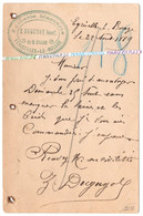 89 EGRISELLES LE BOCAGE / ENTIER POSTAL / 1889 / TAMPON EPICERIE - MERCERIE DUGUYOT - Egriselles Le Bocage