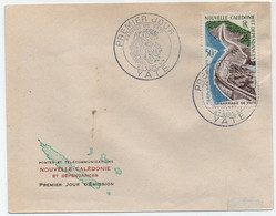 NOUVELLE CALEDONIE -  BARRAGE DE YATE / 1959  PA70 SUR ENVELOPPE FDC (ref LE4741) - Storia Postale