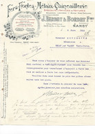 Courrier 1914 / 54 NANCY / BARDET & BORDET / Fers Fontes, Chauffage, Coffres-forts / Renseignements PONT SAINT VINCENT - 1900 – 1949