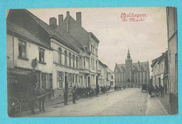 * Maldegem (Oost Vlaanderen) * (Phototypie M. Marcovici - Uitgave Gezusters Delille) Markt, Grand'Place, Attelage, Old - Maldegem