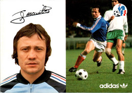Carte Postale Football Foot Sport Equipe De France De 1979 Marque Sponsor Adidas Lacombe Bernard En B.Etat - Fussball