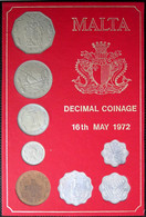 MLTX02 - MALTE - SET MONNAIES DECIMALES 1972 - 8 Pièces : 1 à 50 Cents - Malta