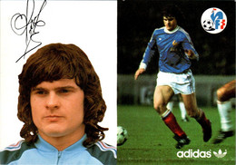 Carte Postale Football Foot Sport Equipe De France De 1979 Marque Sponsor Adidas Six Didier En TB.Etat - Football