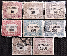 Timbre  Service De Hongrie 1921 Official Stamps Y&T N° 1 à 8 Série Complète - Servizio