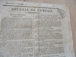 Journal De L'Empire 01/04/1810 Original En L'état - 1800 - 1849