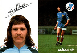 Carte Postale Football Foot Sport Equipe De France De 1979 Marque Sponsor Adidas Berdoll Marc En TB.Etat - Soccer