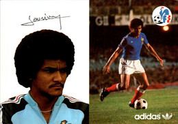 Carte Postale Football Foot Sport Equipe De France De 1979 Marque Sponsor Adidas Janvion Gérard En TB.Etat - Soccer