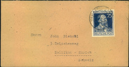 1947, 75 1947, 75 Pfg. Stephan Als EF Auf Auslandsbrief Ab "8(14a) GÖPPIMGEN" - Sonstige & Ohne Zuordnung