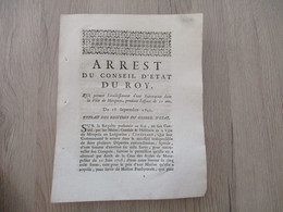 Arrest Du Conseil D'Etat Du Roi 18/9/1742 établissement D'une Subvention Dans La Ville De Mirepoix - Décrets & Lois