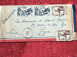 Lomé Togo Français-☛(ex-Colonie Protectorat)Timbres Affr. Composé Tarif  Lettre Document-☛1950-avion - Storia Postale