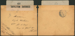 Guerre 14-18 - L. En S.M. + Bandelette De Censure N°28 Obl P.M.B. (1916) > Interné Belge Au Camp De Zeist - Esercito Belga