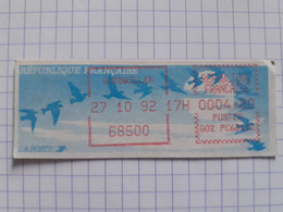 Guebwiller 68500 - 27-10-92 - G02 PC68112 Tarif 4.20 - 1990 « Oiseaux De Jubert »