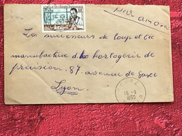 A.O.F-Goure Niger Français-☛(ex-Colonie Protectorat)Timbre Seul Sur Lettre Document-☛1955-avion-Tarif - Briefe U. Dokumente