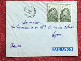 Soudan Français A.O.F--☛(ex-Colonie Protectorat) 2 Timbres Lettre Document-☛-Tarif Poste Aérienne-1950 - Cartas & Documentos