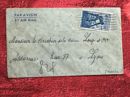 A.O.F- Dakar Français-☛(ex-Colonie Protectorat)Timbre Seul Sur Lettre Document-☛-avion-Tarif Poste Aérienne - Storia Postale