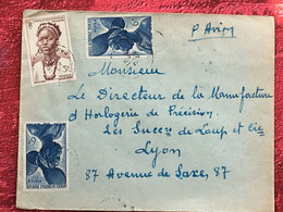 A.O.F-Soudan Français-☛(ex-Colonie Protectorat)Timbres Aff. Composé Lettre Document-☛1949-avion-Tarif - Cartas & Documentos