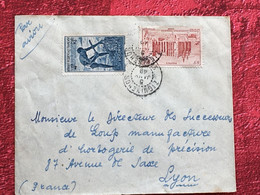 Ziguine A.O.F-Soudan Français-☛(ex-Colonie Protectorat)Timbres Aff. Composé Lettre Document-☛1949-avion-Tarif - Covers & Documents