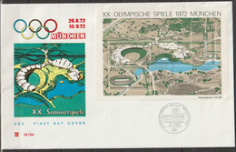 Bund FDC1972  MiNr.723 -726 Block 7 ESST. Kiel  Olympische Sommerspiele München 1972 (dg 287) Günstige Versandkosten - 1971-1980