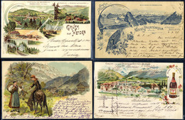 Cover Schweiz 1897/1910 Ca., Zwei Alben Mit Ca. 140 Ansichtskarten, Dabei Sehr Viele Gruß Aus Karten, Gute Erhaltung, Ab - Other & Unclassified